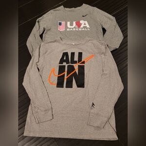 Nike Gray Long Sleeve with Black and Orange Accents